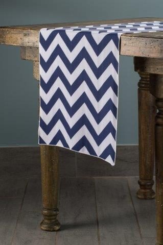 Specialty Chevron Navy table runner